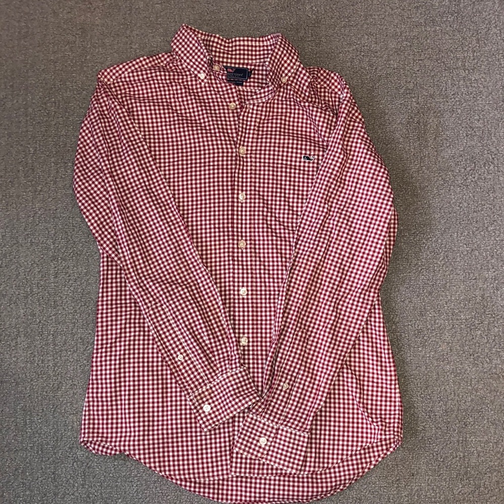Red And White Checkered Button Down - image 2